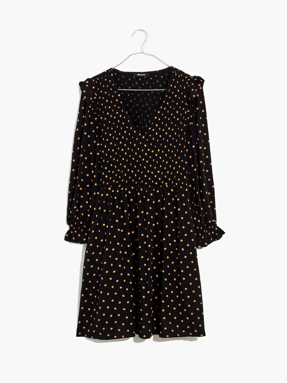 Madewell Lucie V-Neck Smocked Mini Dress in Oval Dot , sz : small - Picture 11 of 11